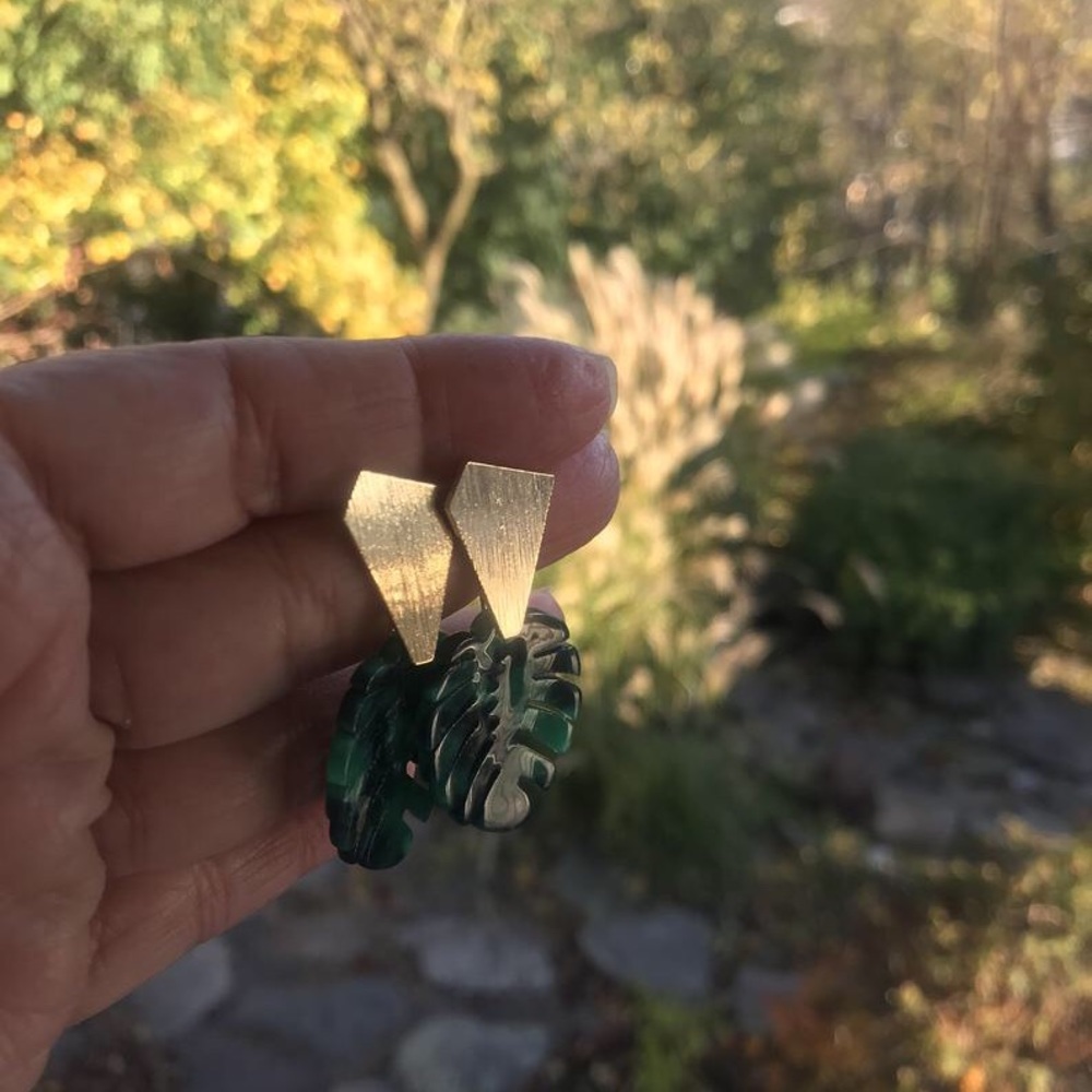 Tropical leaf earrings